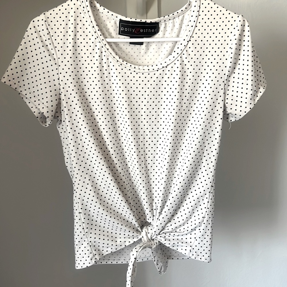 White with black dots top